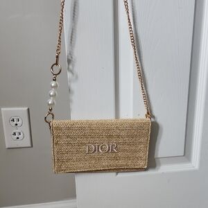 Dior Tan Woven Crossbody Bag